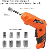 MQUPIN 49 in 1 Electric Drill Screwdriver Cordless LED Light USB Charger view 7