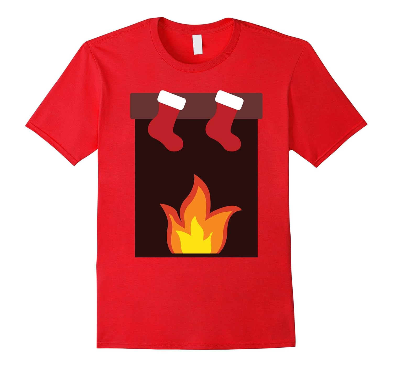 Funny DIY Brick Fireplace Ugly Christmas Costume T-Shirt-Rose