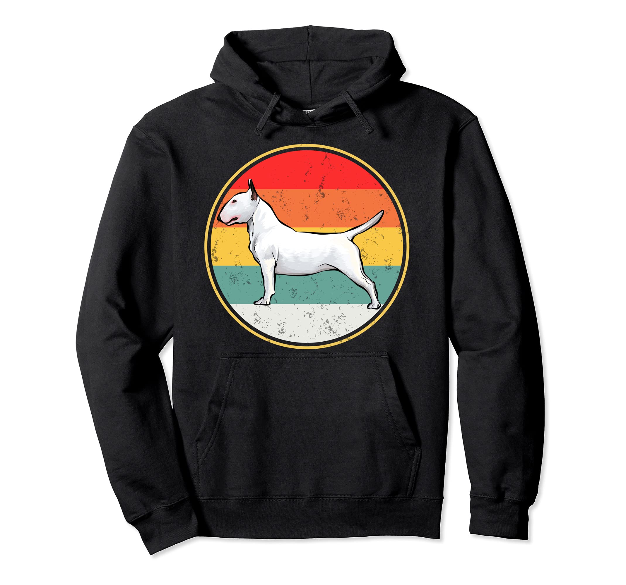 Vintage Retro Sunset Bull Terrier Dog Pullover Hoodie
