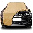 FSGRICH Car Cover Waterproof All Weather Compatible with Jeep Grand Cherokee, Outdoor Anti-UV Sun Rain Protection Full Exterior Cover (Camel with Brown)