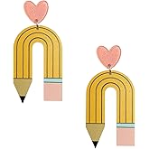 Teacher Earrings for Women Rainbow Pencil Dangle Earrings Teachers Appreciation Earrings Graduation Back to School Jewelry for Teacher