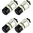 QWORK Engine Start Push Button Switch, 4 Pcs 12V 50A Momentary Start Switch for Car Truck Boat, Black Cap