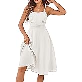 Belle Poque Women 2025 Summer Sundress Spaghetti Strap Swiss Dots A-line Midi Dresses with Pockets