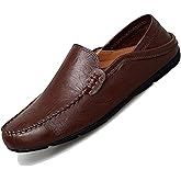 Go Tour Men's Premium Genuine Leather Casual Slip on Loafers Breathable Driving Shoes Fashion Slipper