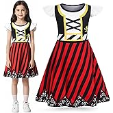 Mizzuco Girls Pirate Dress Toddler Buccaneer Costume Kids Dance Skirt Birthday Party Halloween Role Play Outfits