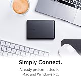 Toshiba Canvio Partner 2TB Portable External Hard Drive USB 3.2 Mac Windows view 2