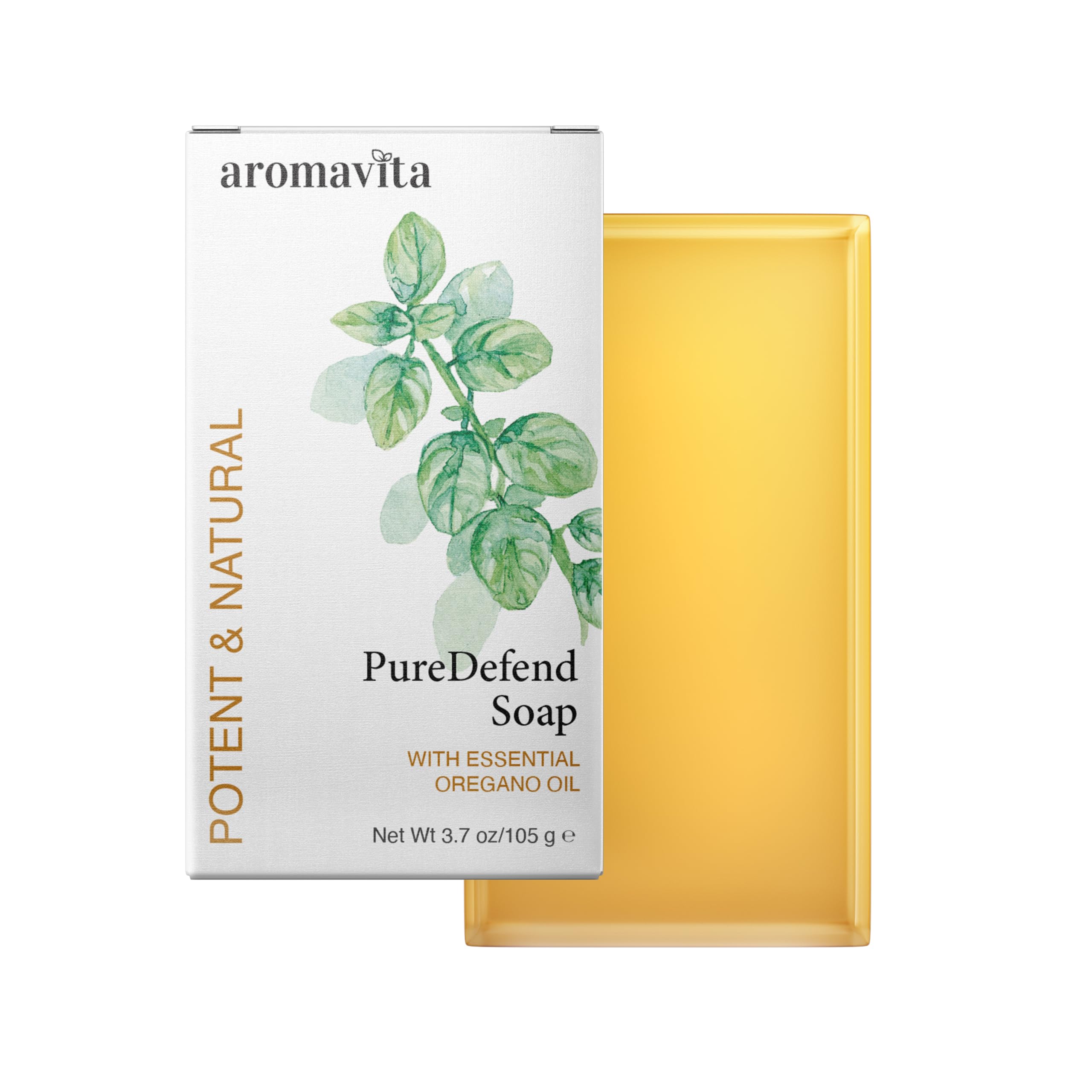 Aromavita Oregano Oil Soap Bar – Natural Plant-Based Hand & Body Wash – Made with Pure Oil of Oregano for a Refreshing & Invigorating Cleanse – Herbal Skin Cleanser, 1-Pack — image 1