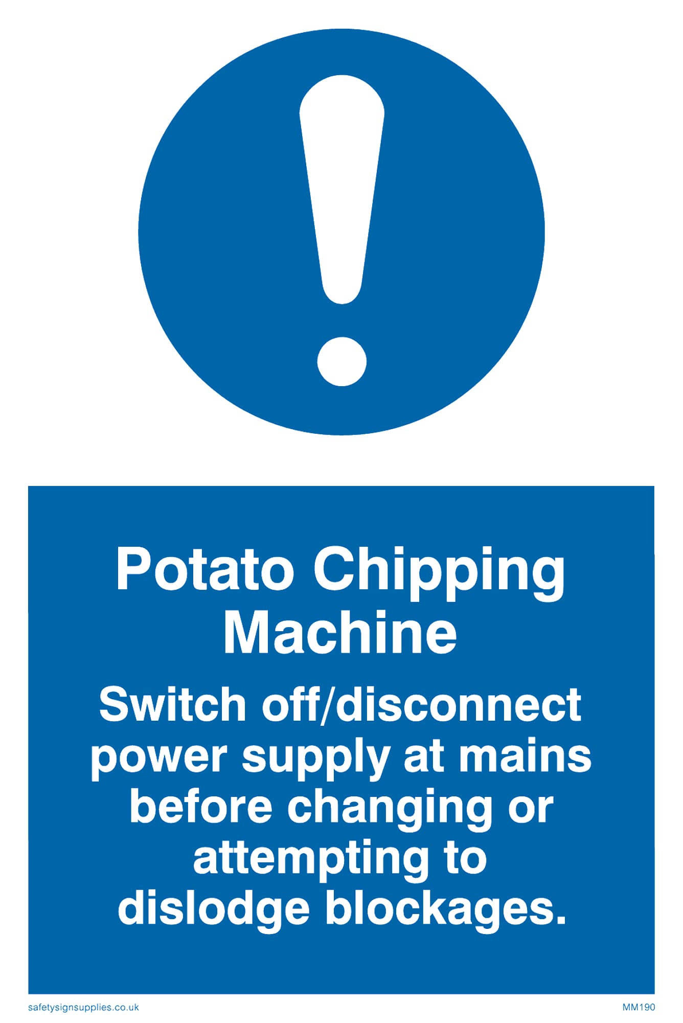 Pack of five - Potato Chipping Machine Rules Sign - 100x150mm - A6P