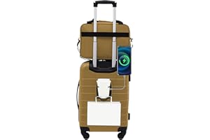 Wrangler Smart Luggage Set with Cup Holder and USB Port, Wood Thrush, 2 Piece