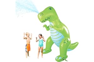 BigMouth Inc Ginormous Inflatable Green Dinosaur Yard Summer Sprinkler, Stands Over 6 Feet Tall, Perfect for Summer Fun