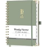 Academic Planner 2026-2027, Weekly and Monthly, Hardcover, A5 (5.7" x 8.3") | July 2026 - June 2027, Calendar, Agenda 2026-2027 for Tracking, for Women, School, Home, Office,12-Month Tabs (Light Green)