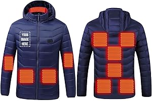 Heated Jacket For Men Women With Multiple Heating Zones Hooded Puffer Jacket Winter Warm Thermal Outdoor Coat