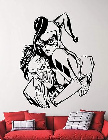 Amazon Com Harley Quinn And Joker Wall Sticker Marvel Comics