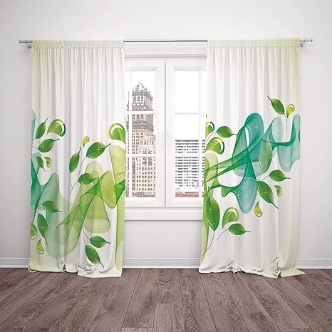 Thermal Insulated Blackout Window Curtain Abstract Decor