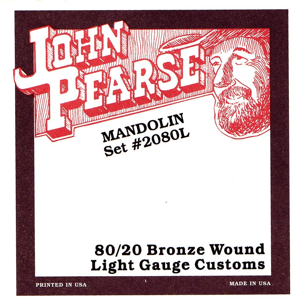 John Pearse Strings® 2080L For Mandolin - 80/20 Bronze Wound - Loop End - Light Gauge Customs