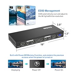 Yinker 4K HDMI Matrix Switch 4x4, 4K@30Hz HDMI