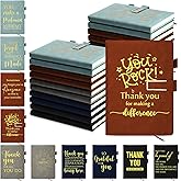 Fulmoon 10 Pcs Valentines Employee Appreciation Gift Bulk Inspirational Thank You Notebook A5 Leather Notebooks Mentor Retirement Gift for Coworker Team Staff PM Assistant Leaders Office(Novel)