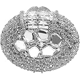 DKQXEIM Women Luxury Crystal Evening Bag Glitter Rhinestones Wedding Handbag Diamond Clutch Purses for Cocktail Party