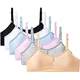 SIAEYINFY 4-6 Pack Girls Padded Training Bras,Girls Thin Cotton Breathable Sports Bra Fit for 12-16 Years Teen …