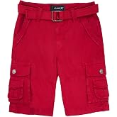 X RAY Boys Cargo Shorts (Sizes 4-18) | 100% Cotton Belted Twill Cargo Shorts for Kids, Teen &amp; Youth
