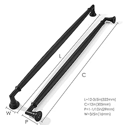 khtumeware 2 Pack 12 Inch(305mm) Matte Black