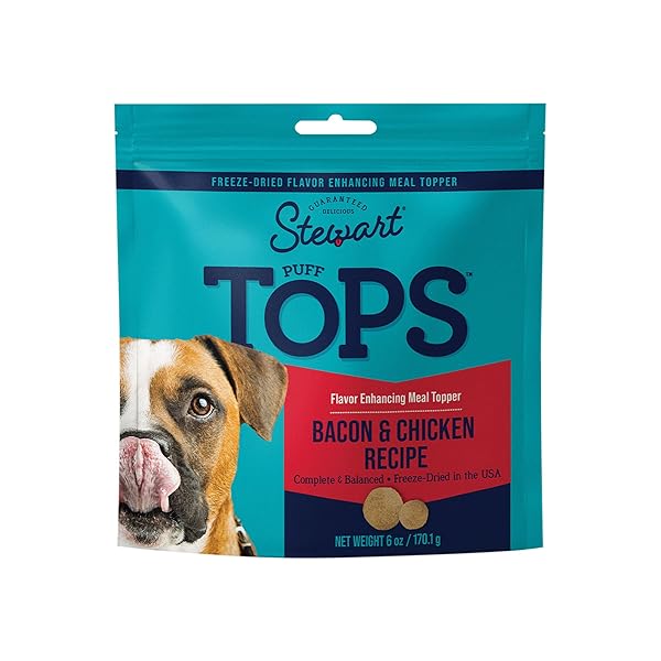 STEWART FREEZE DRIED DOG FOOD TOPPER, PUFFTOPS, BACON,...