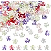 DICOSMETIC 280Pcs 7 Colors Flower Bead Cap Bulk Multi-Petal Spacer Beads Caps Colorful Acrylic End Caps Flower End Bead for Bracelet Necklace Earring Jewelry Making, Hole: 1.2mm