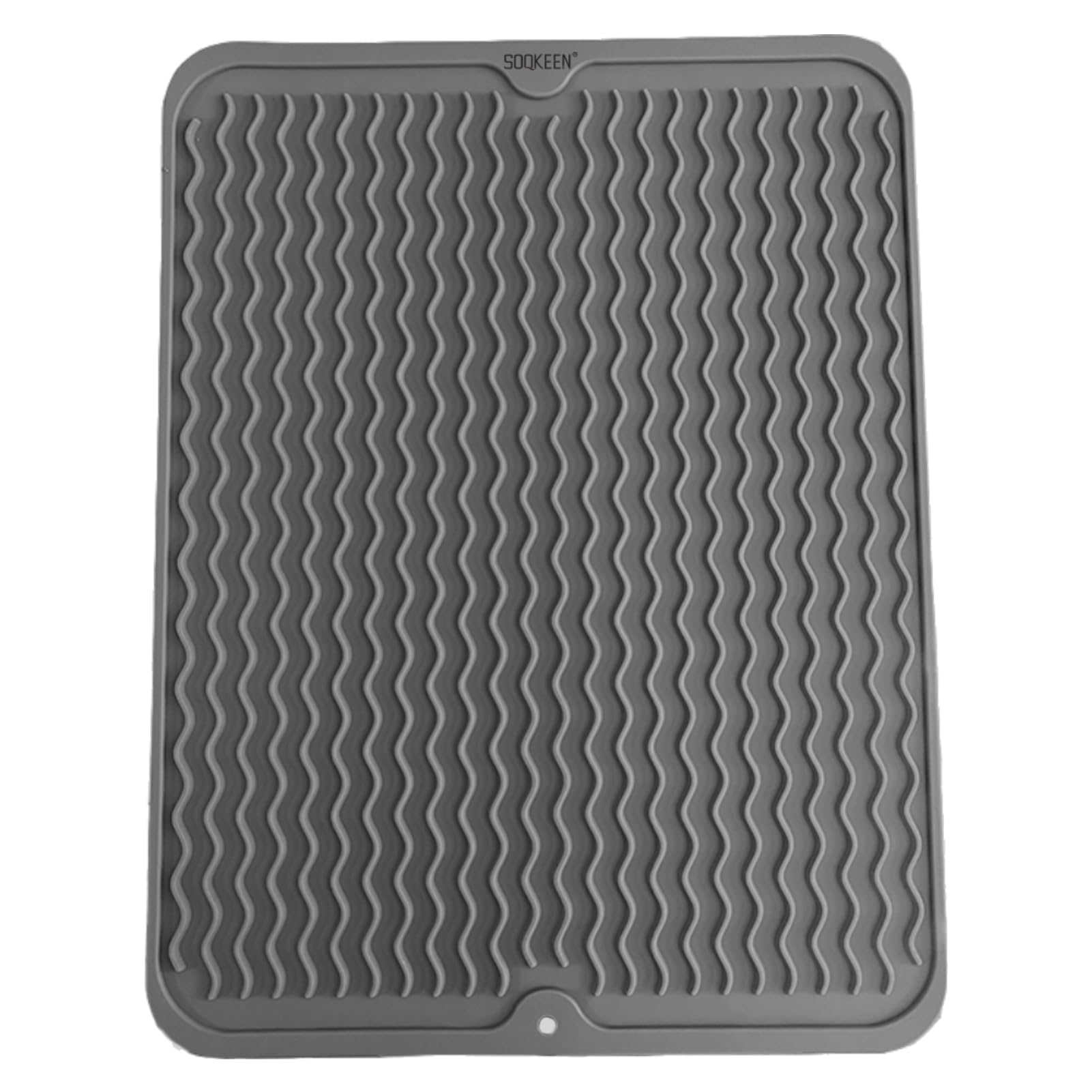 SOQKEEN Dish Drying Mat, 20"x16" Heat Resistant & Non-Slip Large Silicone Draining Mat as Washing Mat and Dish Drainer