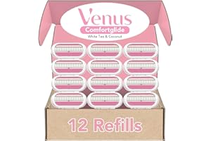 TIANDIGEN 12 Count Womens Razor Blade Refills For Gillette Venus Smooth, Lubracated to Protect the Skin from Irritation