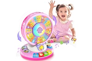 AIGYBOBO Toys for 1 2 3 Years Old Boys Girls, Musical Spin & Sing Alphabet Zoo with Lights & Sounds, Learning Educational Toys for Toddler 1-3, Christmas Birthday Gifts for Baby Kids Age 6-9-12-18 Months