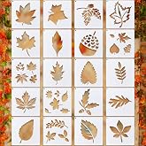 Tinlade 20 Pcs Fall Leaf Stencils Reusable Plastic Templates Leaf, Leaves | Maple Pumpkin Oak Patterns, Painting Fabric Canvas Wall, Harvest Thanksgiving Decorations, Autumn DIY Craft Home Projects