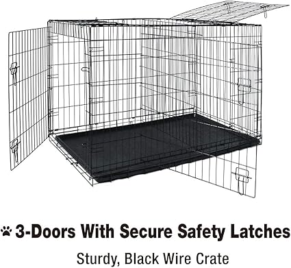 3 door dog crate kennel