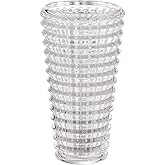 MCMCNCUIU Large Crystal Vase for Flowers, Clear Cylinder Vase, Large Glass Vases, Modern Decorative Vases for Living Room, Bedroom, Kitchen, Dining Table, Mantle, Wedding, Heavy Duty, 9 Inch
