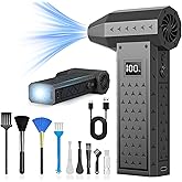 Earglow Compressed Air Duster, 260000RPM Mini Electric Dust Blower, Rechargeable Air Blower with 2 LED Lights, 4-Gear Adjustable Compressed Air Cleaner for PC, Cool Gadgets for Men