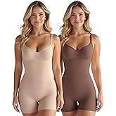 LUXURY-VITA 2 Piece Shapewear Bodysuit For Women Tummy Control & Snatched Waist, Adjustable Straps Invisible Under Dress, Compression Body Shaper For Postpartum & Wedding L Size