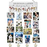 WXHUM Family Grandma Picture Frames Collage Photo Hanging Wall Decor, Grandma's Garden Hanging Picture Frames for Living Room Bedroom Home Decor, Housewarming Gifts for Women Grandma, 16x5 inch