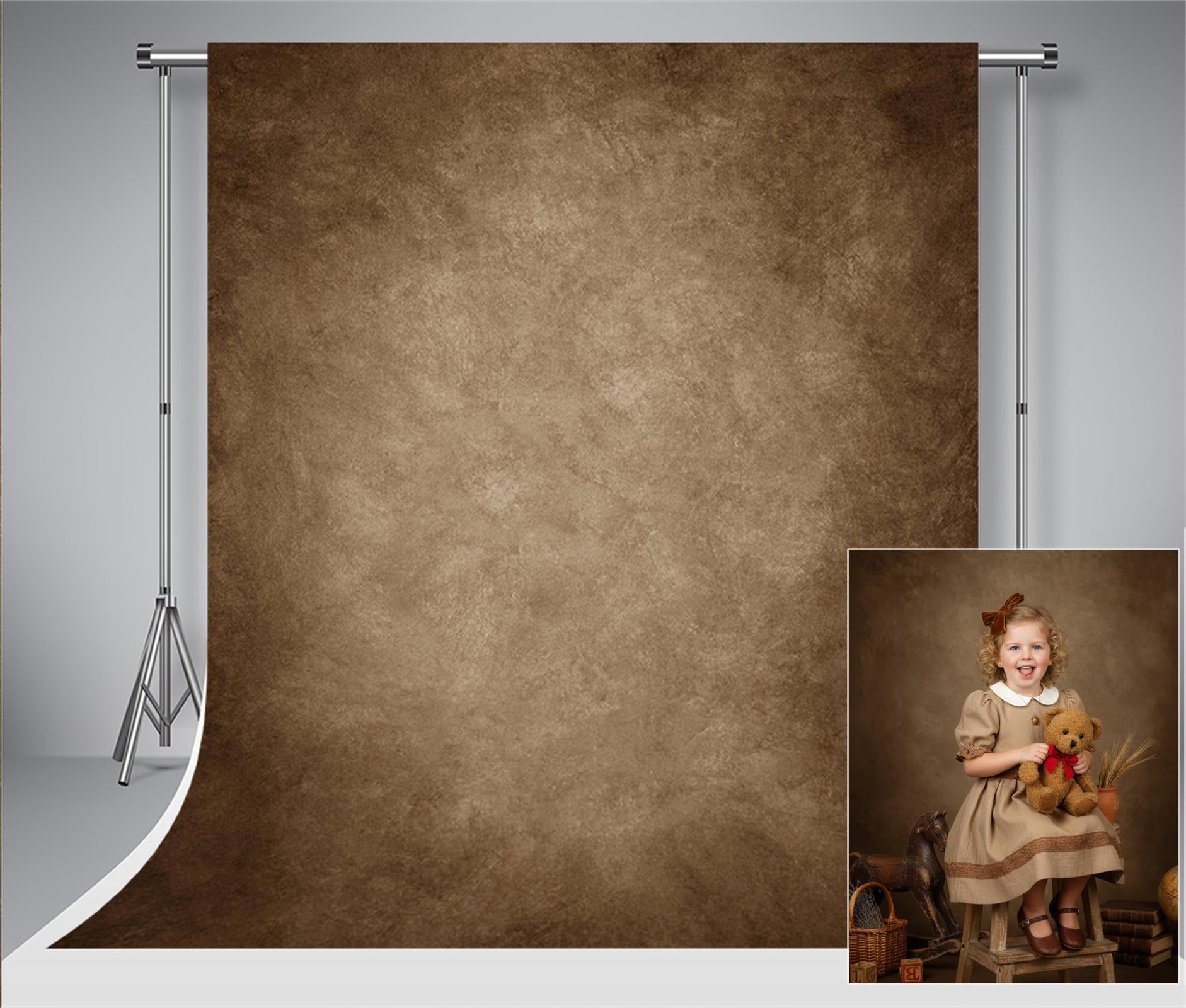 Kate Photography Backdrops 1.5x2.2m Dark Brown Texture Photo Backdrop Collapsible Photo Studio Backgrounds Booth Professional Photography Studio Simple Retro Decorative Tapestry