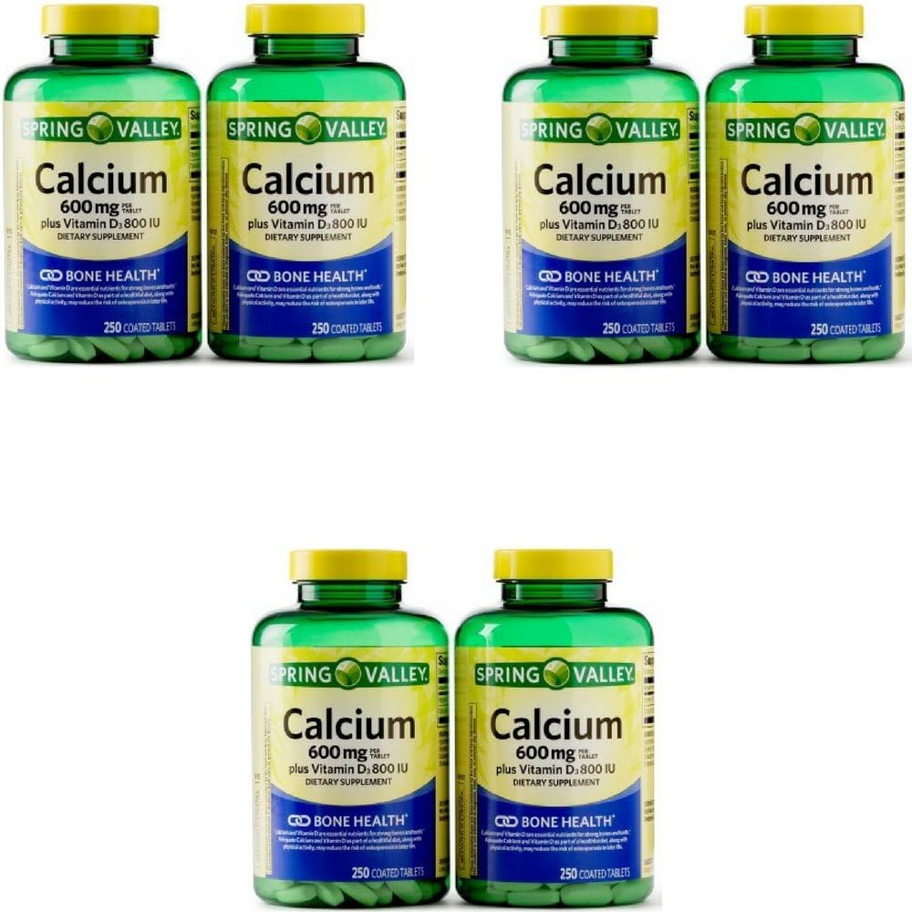 Spring Valley Calcium 600 mg with Vitamin D3, Twin Pack, 250 Tablets
