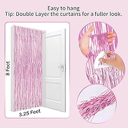 Pink Party Decorations, 3 Pack 3.2ft x 8.2ft Pink