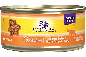 Wellness Complete Health Gravies Grain Free Chicken Dinner Wet Cat Food, Made with Real Chicken, Natural, Wholesome Nutrition 5.5 Ounces (Pack of 12)