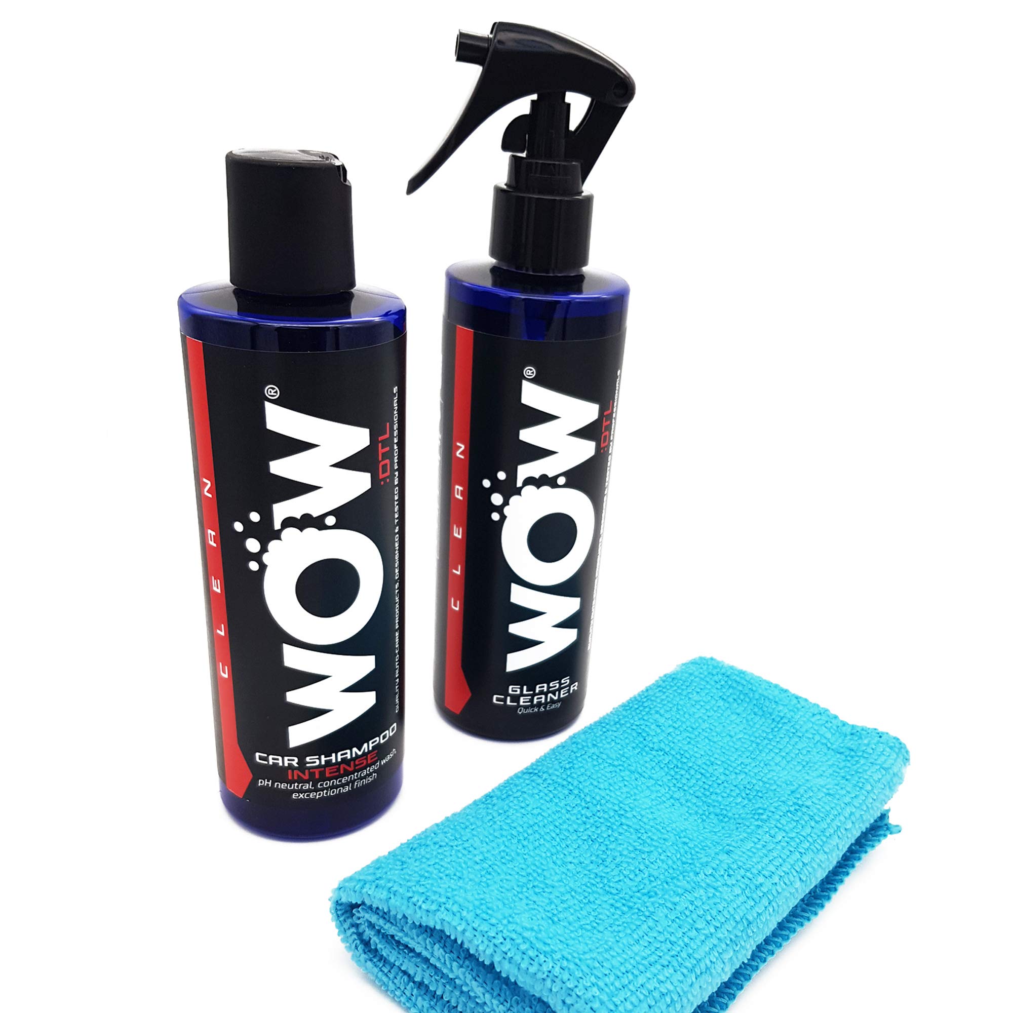 WOW:DTL Car Shampoo 'Intense' and Glass Cleaner 2 Product Bundle (250ml each)