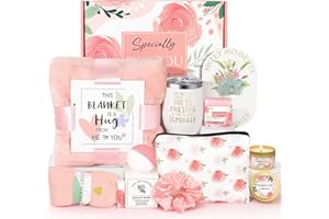 GIFTPIONEER Gift for Women, Relaxing Spa Gift Basket for Women, Self Care Gifts Get Well Soon Gifts Care Package with Flannel Blanket, Luxury Birthday Gifts Box, Unique Gifts Box
