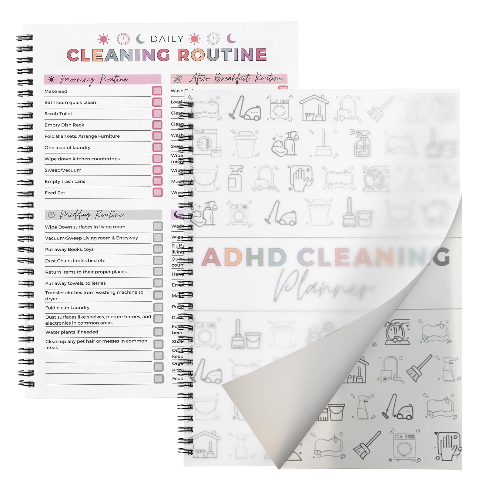 Photo 1 of ADHD Cleaning Planner?, Cleaning Plan Schedule and Checklist? for Adults and Teens, Adhd Cleaning and Organizing Planner, Daily Weekly Monthly Checklist for Home, Reusable ?DIY Household Cleaning Planner?