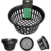 Gyfofix 5 Pack 11 Inch Heavy Duty Mesh Plant Basket with Support Wire, Large Hydroponic Net Pot for Orchids, Staghorn Ferns and Aquatic Plants, Durable Plastic Root Ventilation Basket