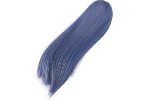 Doll Hair Wig, Soft Exquisite Doll Long Straight Hair 1/4 for Playing (Blue)