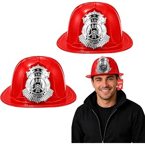 Nicky Bigs Novelties Firefighter Hat, Firefighter Helmet, Fireman Hat, Fire Fighter Gear, Fire Fighter Costume Accessories