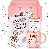 40th Birthday Gifts Women Funny 40 Year Old Birthday Gifts for Women 40 and Fabulous Decorations 40th Bday Gift Ideas for Woman 40s Her Best Friend - Coffee Mug Card Makeup Bag Toilet Paper
