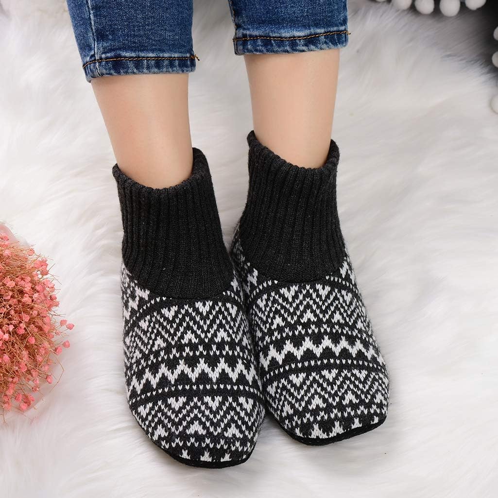Panda Bros Fluffy Slipper Socks with Non Slip Women House Lined Socks Boat Super Cozy Hospital Slippers: Clothing