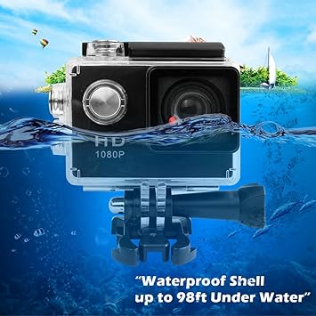 Action Camera 1080p Hd Sport Dv Underwater 98ft Waterproof Action Video Camera