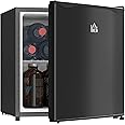 HOMCOM Mini Freezer Countertop, 1.1 Cu.Ft Compact Upright Freezer with Removable Shelves, Reversible Door for Home, Dorm, Apartment and Office, Black